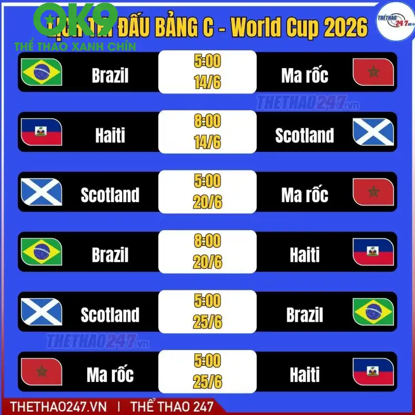 Lịch thi đấu World Cup 2026 Lịch thi đấu World Cup 2026