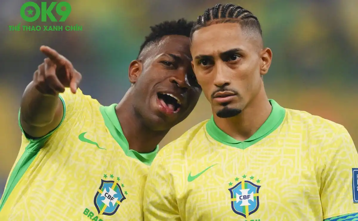 Vinicius và Raphinha được kỳ vọng sẽ tạo khác biệt trên hàng công Brazil